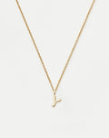 Solid Gold Initial Mini Pendant Necklace - Y | 14k Solid Gold
