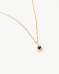 Solid Gold January Birthstone Pendant Necklace | 14k Solid Gold/Garnet