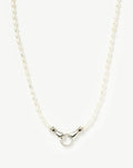 Harris Reed In Good Hands Pearl Pendant Necklace | Silver Plated/Pearl & Black Onyx