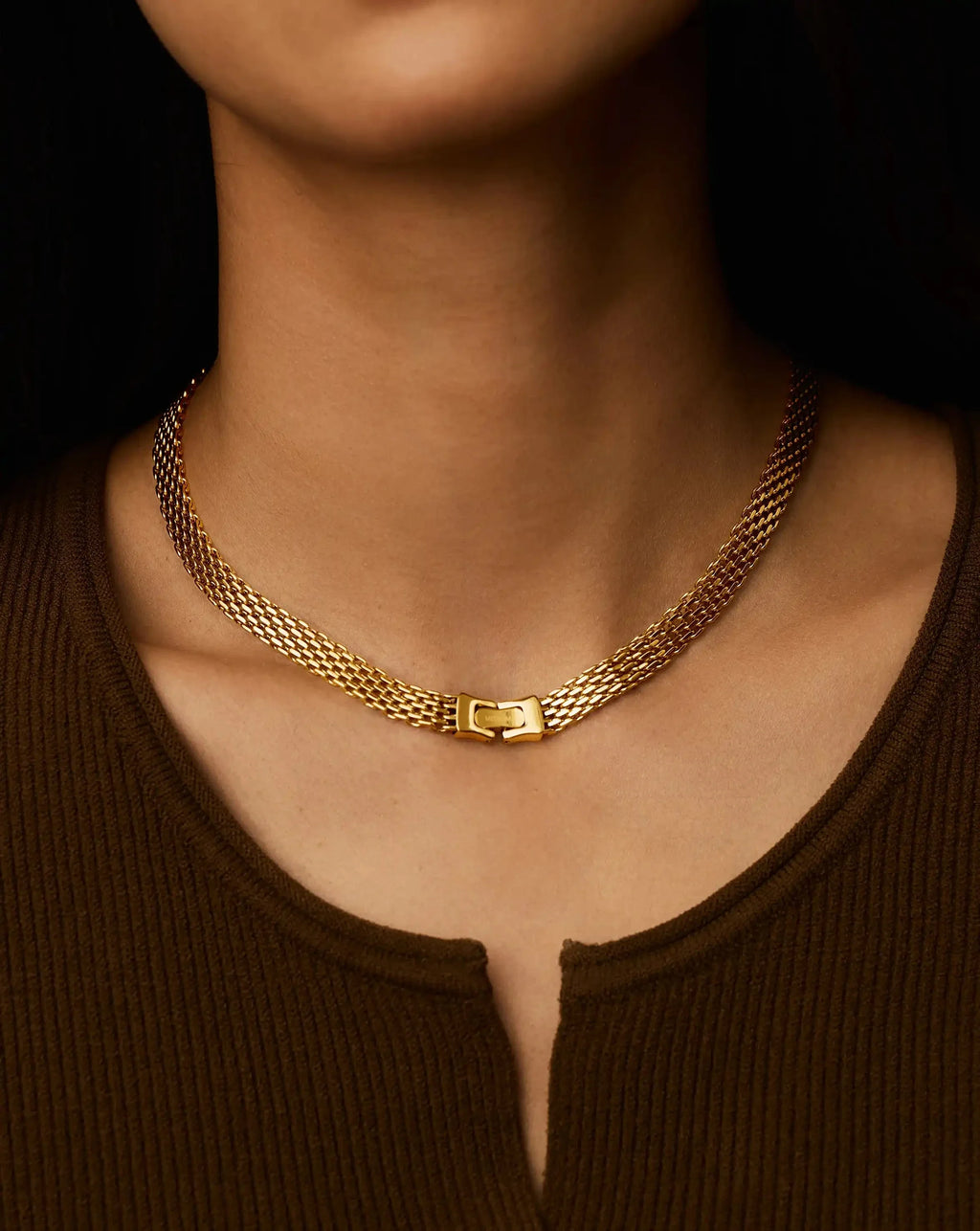 Heirloom Chain Choker Necklace | 18k Gold Plated