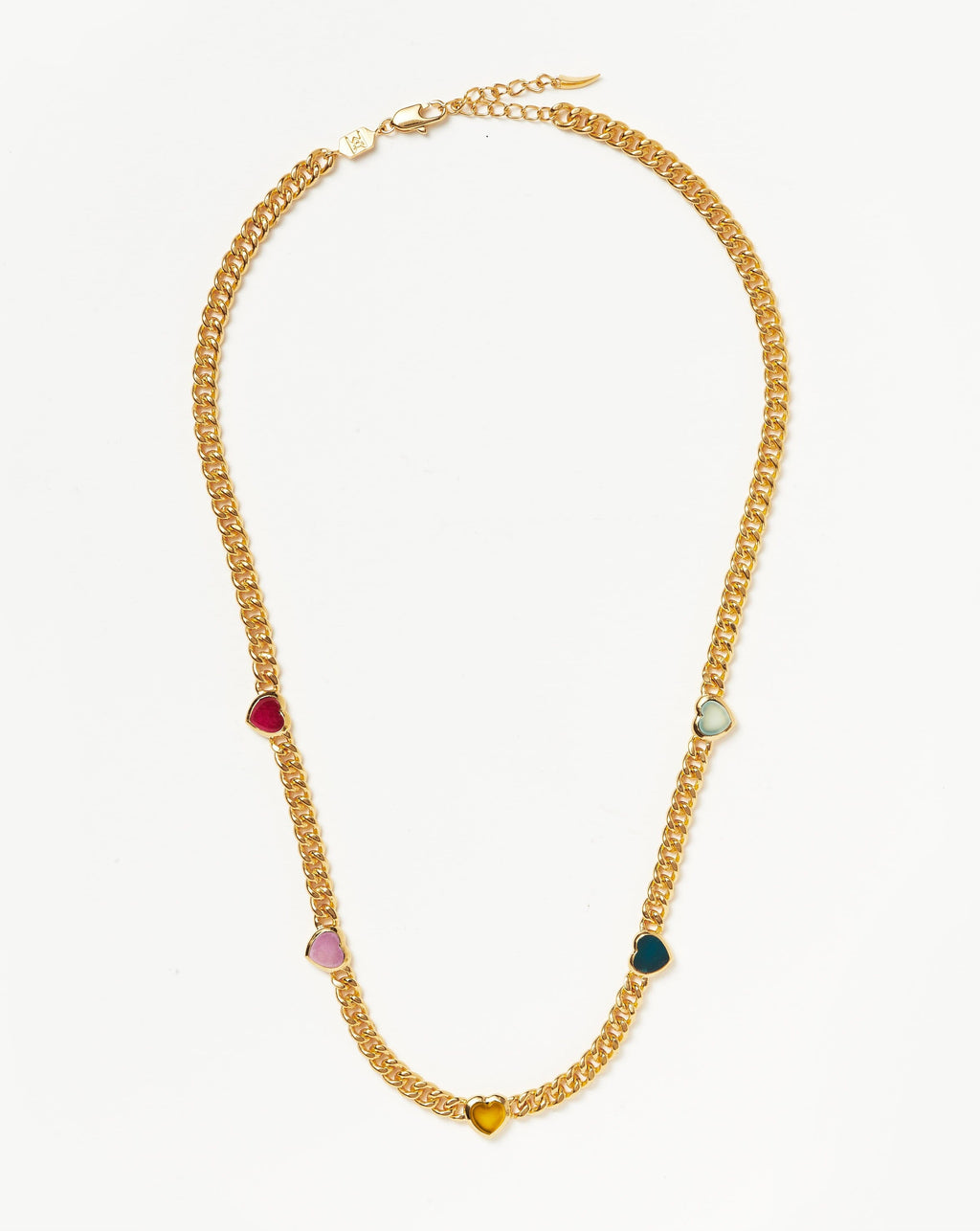 Jelly Heart Gemstone Charm Necklace | 18k Gold Plated/Multi Quartz