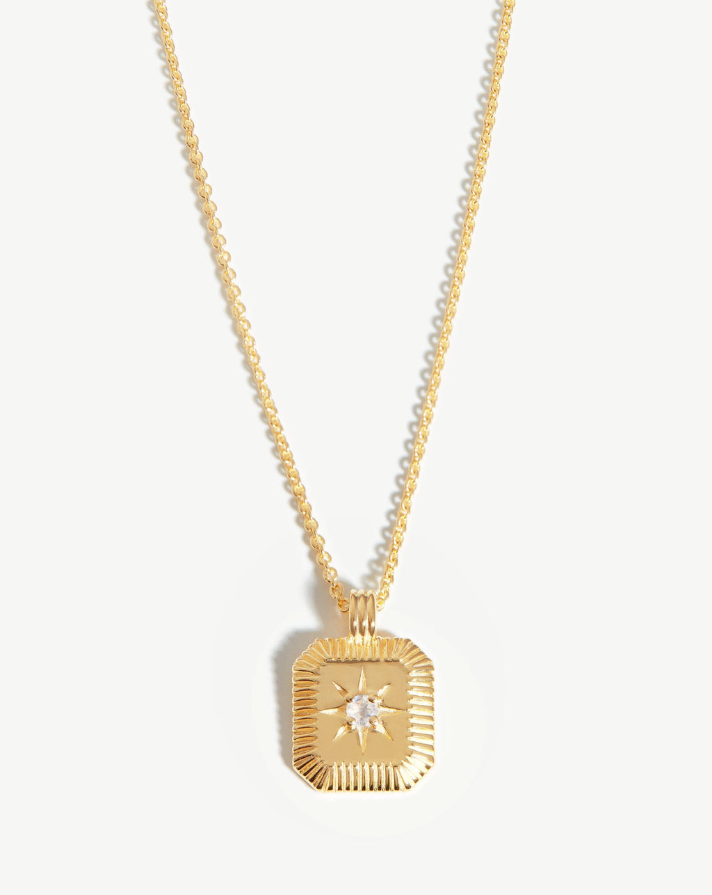June Birthstone Pendant Necklace | 18k Gold Vermeil/Rainbow Moonstone