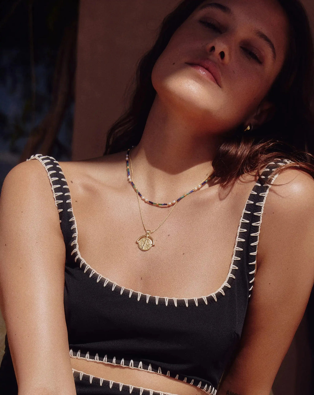 Lucy Williams Engravable Roman Arc Coin Necklace | 18k Gold Plated