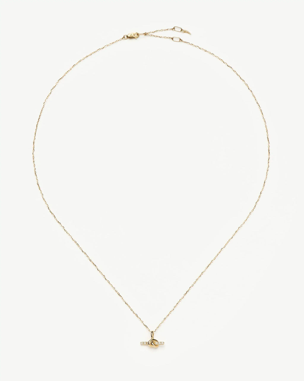 Lucy Williams Solid Gold Diamond T-Bar Pendant Necklace | 14k Solid Gold/Lab Grown Diamonds