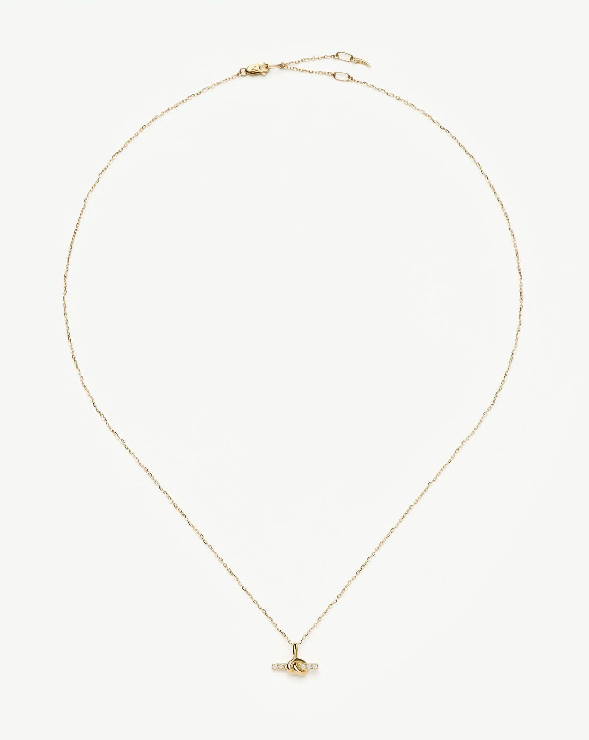 Lucy Williams Solid Gold Diamond T-Bar Pendant Necklace | 14k Solid Gold/Lab Grown Diamonds