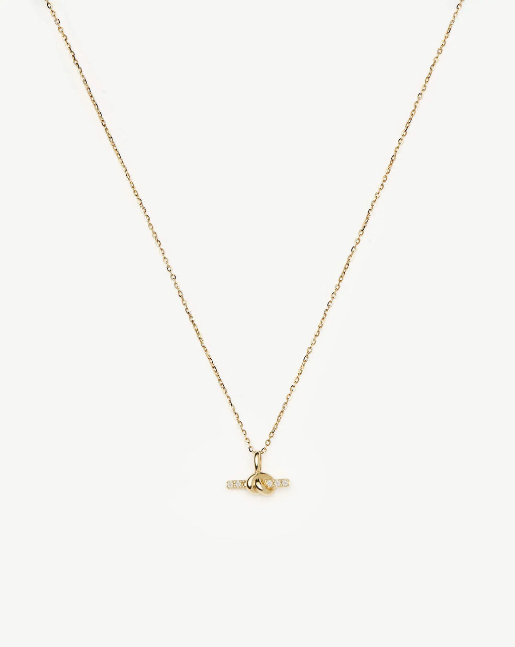 Lucy Williams Solid Gold Diamond T-Bar Pendant Necklace | 14k Solid Gold/Lab Grown Diamonds