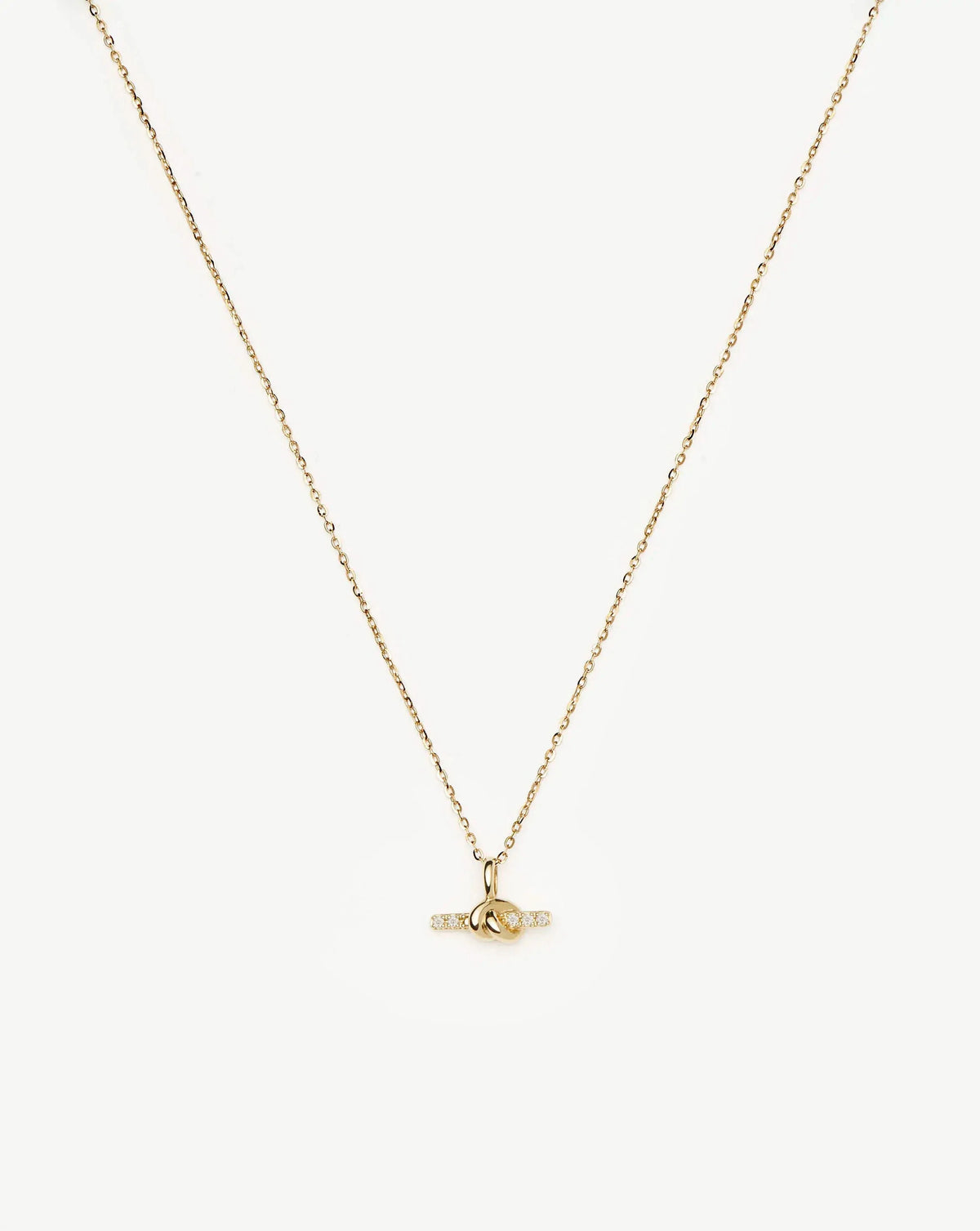 Lucy Williams Solid Gold Diamond T-Bar Pendant Necklace | 14k Solid Gold/Lab Grown Diamonds