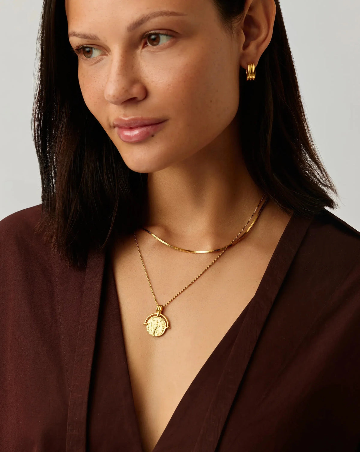 The Roman Arc Necklace Set | 18k Gold Plated /  18k Gold Plated Vermeil