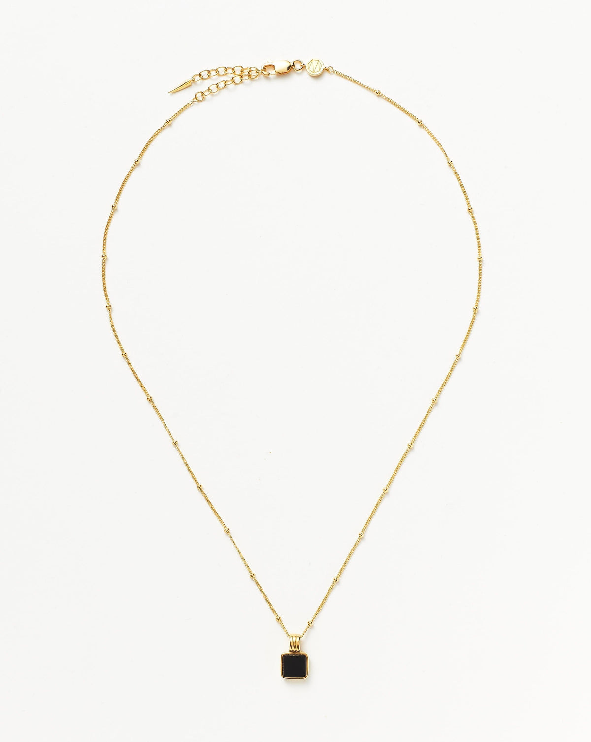 Lucy Williams Square Onyx Necklace | 18k Gold Vermeil/Black Onyx