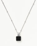 Lucy Williams Square Onyx Necklace | Sterling Silver/Black Onyx