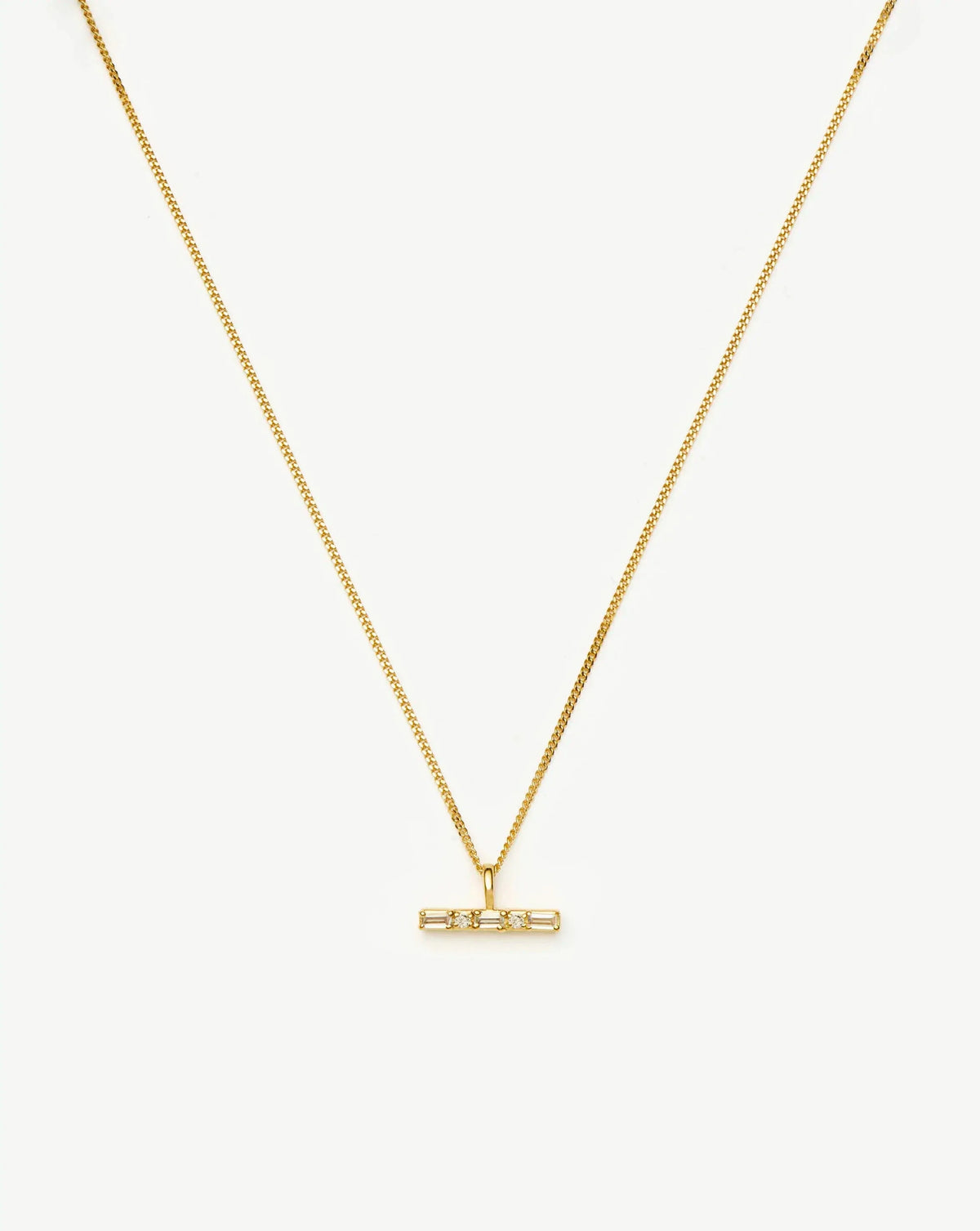 Lucy Williams T-Bar Stone Pendant Necklace | 18k Gold Vermeil