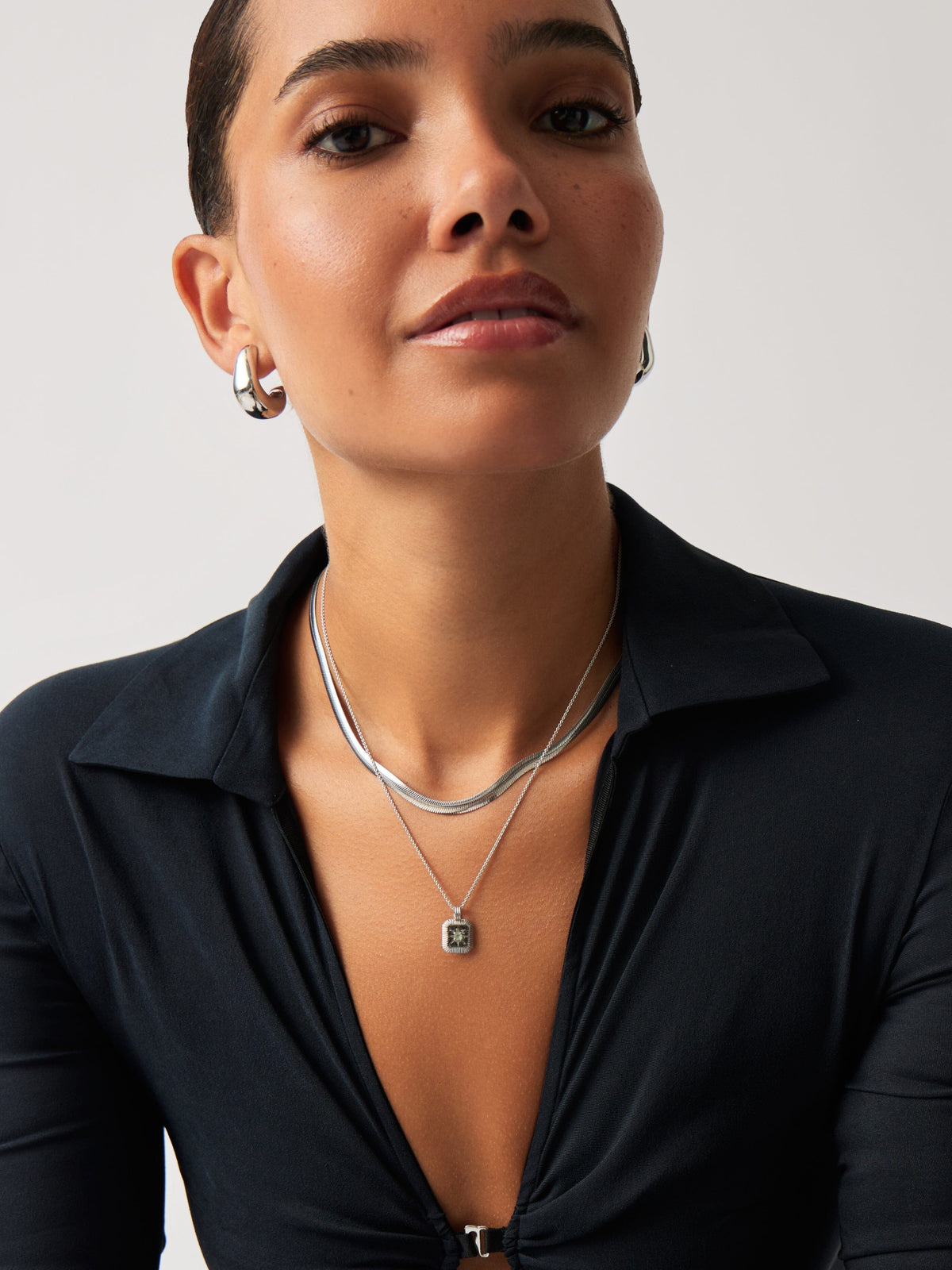 March Birthstone Pendant Necklace | Dyed Aqua Chalcedony/Sterling Silver