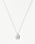 May Birthstone Pendant Necklace | Sterling Silver/Green Onyx