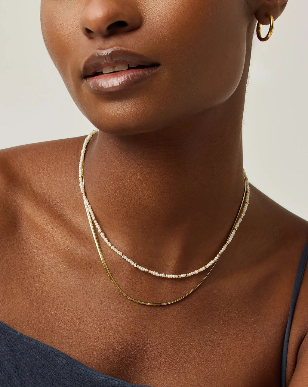 The Everyday Pearl Necklace Set | 18k Gold Plated/Pearl