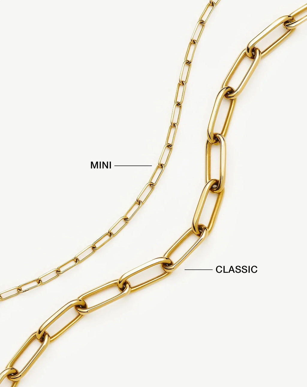 Mini Paperclip Chain Necklace | 18k Gold Plated