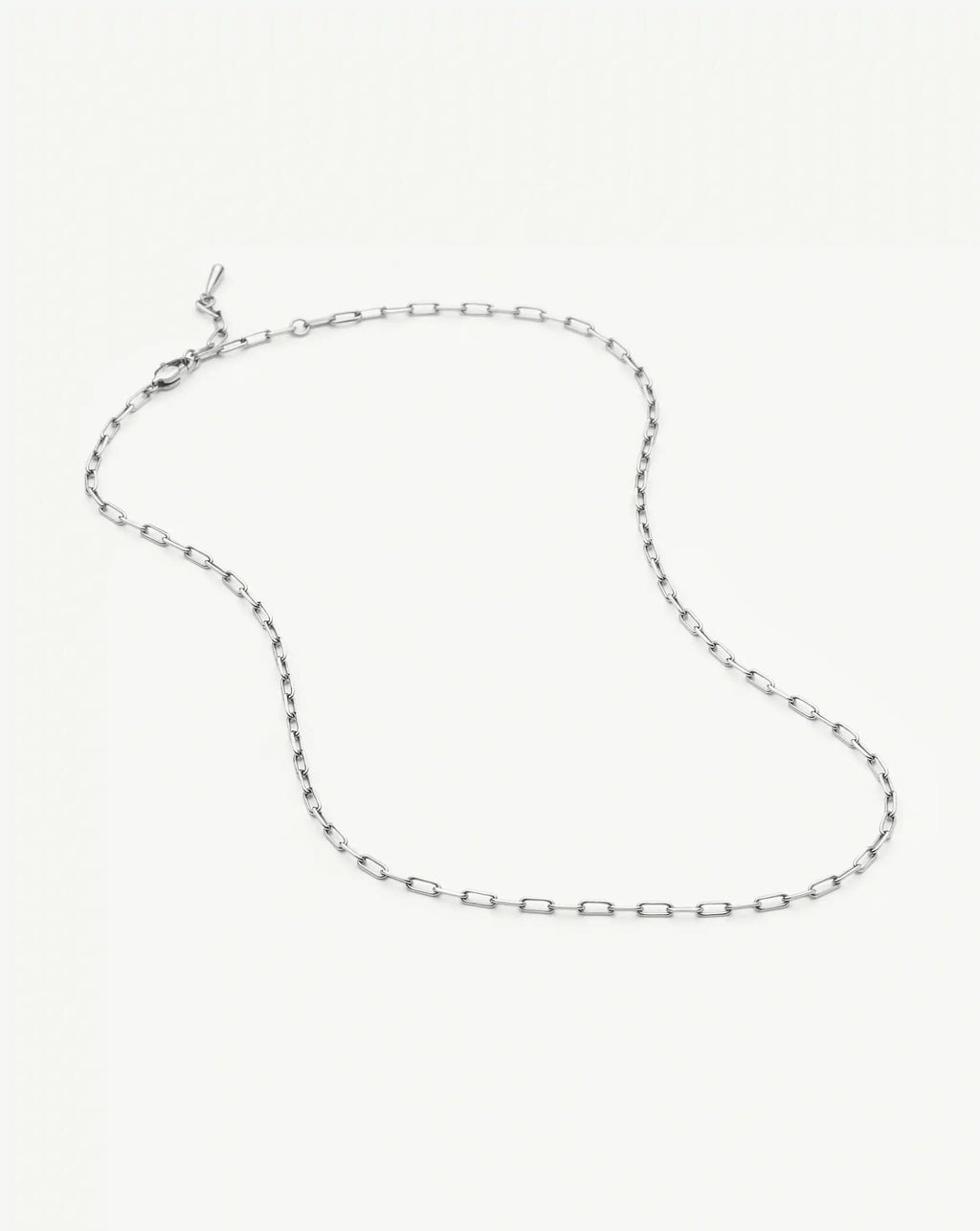 Mini Paperclip Chain Necklace | Platinum Plated