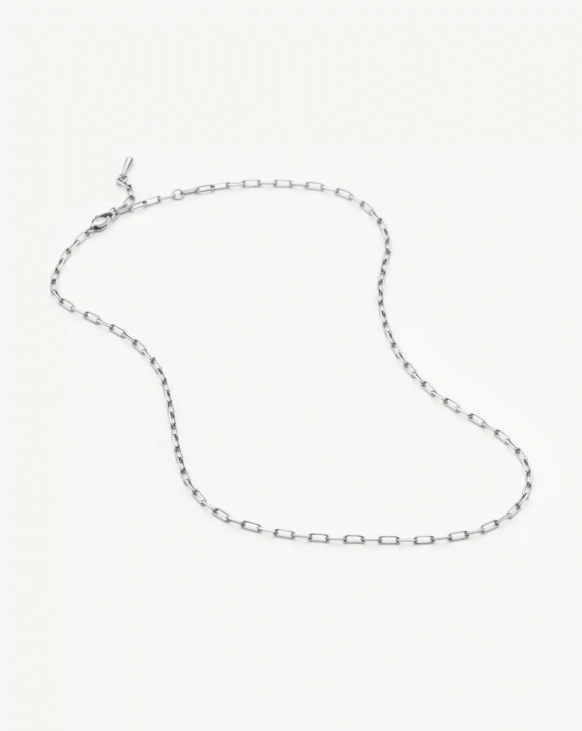 Mini Paperclip Chain Necklace | Platinum Plated
