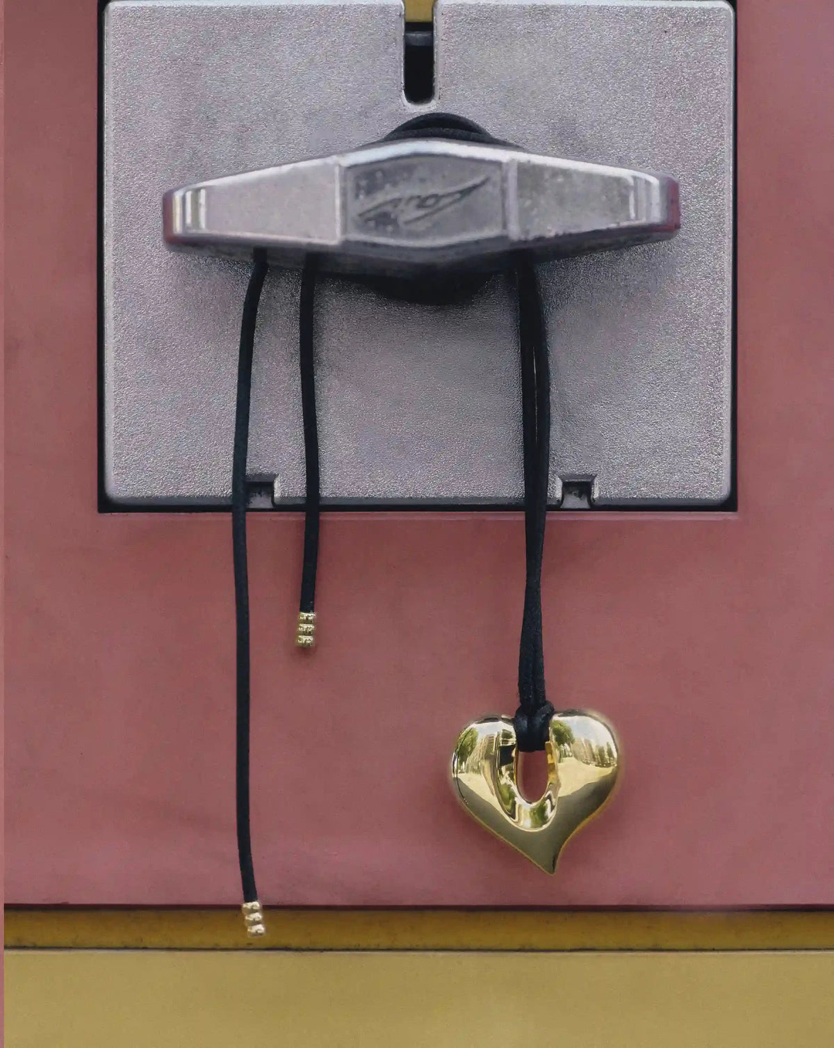 Molten Heart Pendant Cord Necklace | 18k Gold Plated