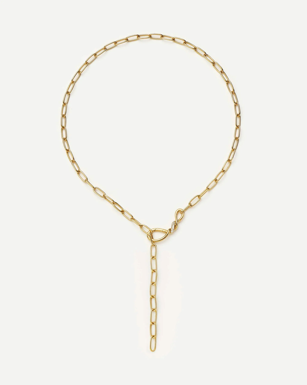 Molten Snow Paperclip Chain Necklace | 18k Gold Plated/Cubic Zirconia
