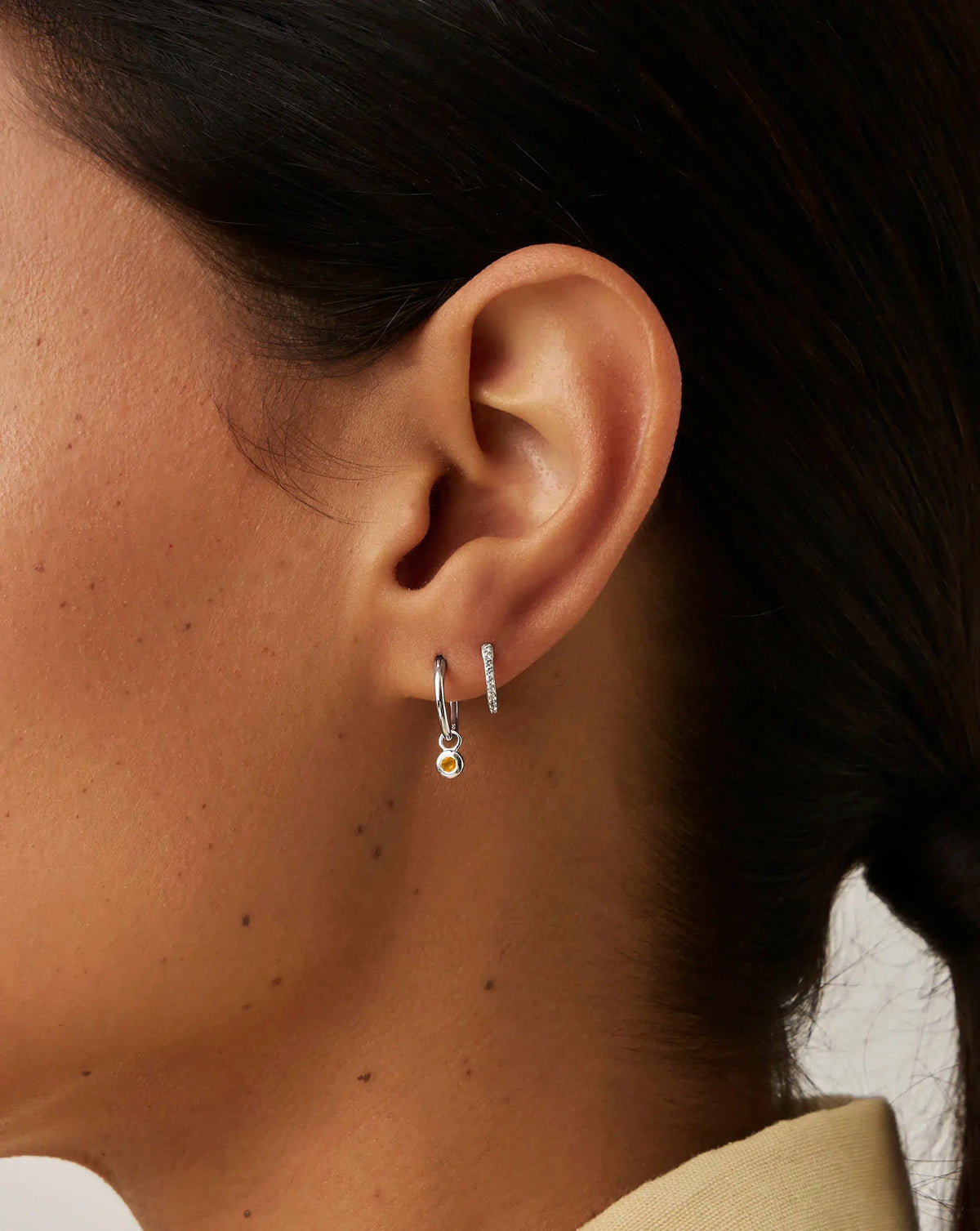 November Birthstone Necklace & Charm Earrings Set | Sterling Silver