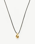 Savi Ridge Droplet Pendant Cord Necklace | 18k Gold Plated