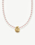 Spiral Gemstone Beaded Pendant Necklace | 18k Gold Plated/Clear Crystal Quartz