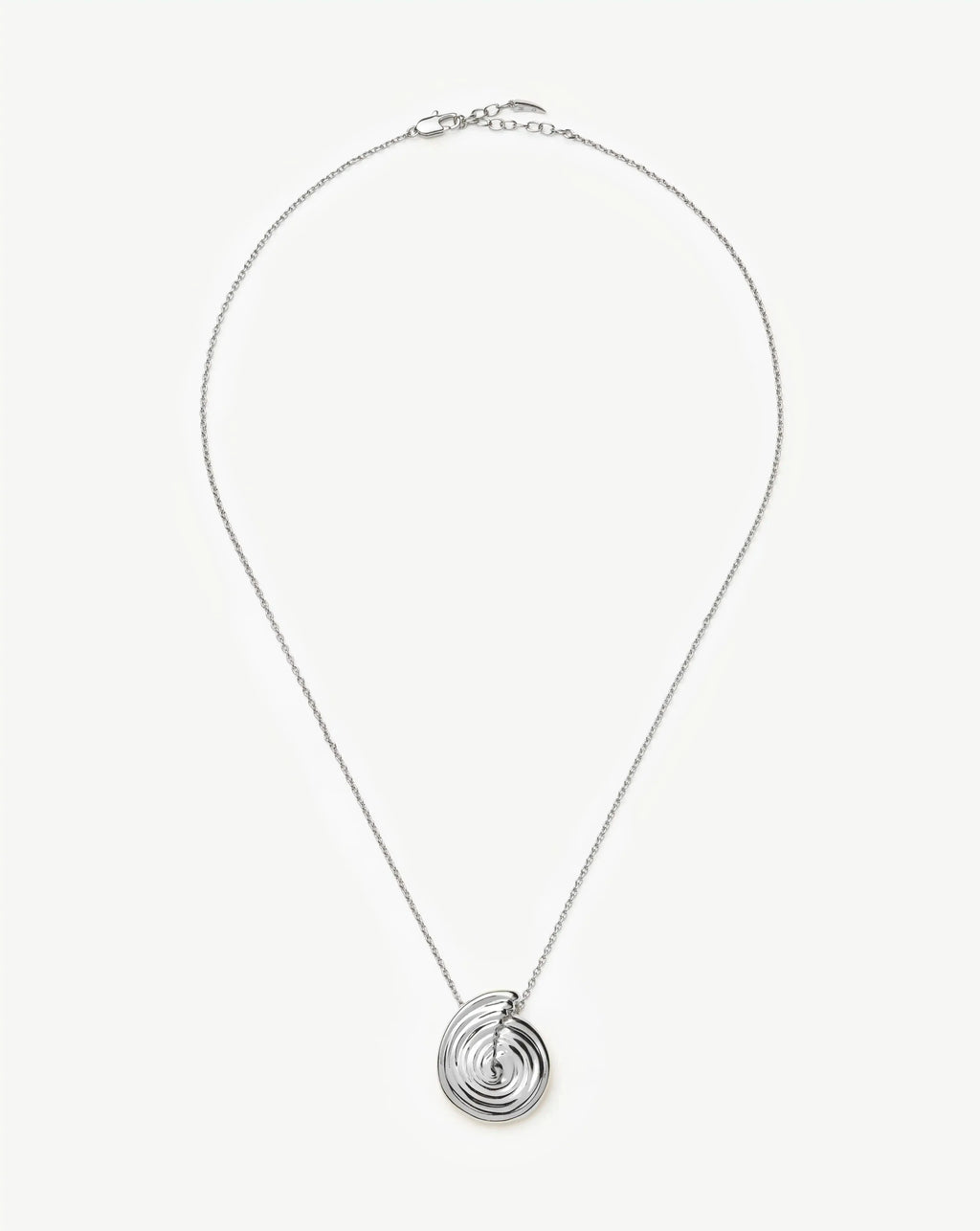 Spiral Large Pendant Necklace | Silver Plated