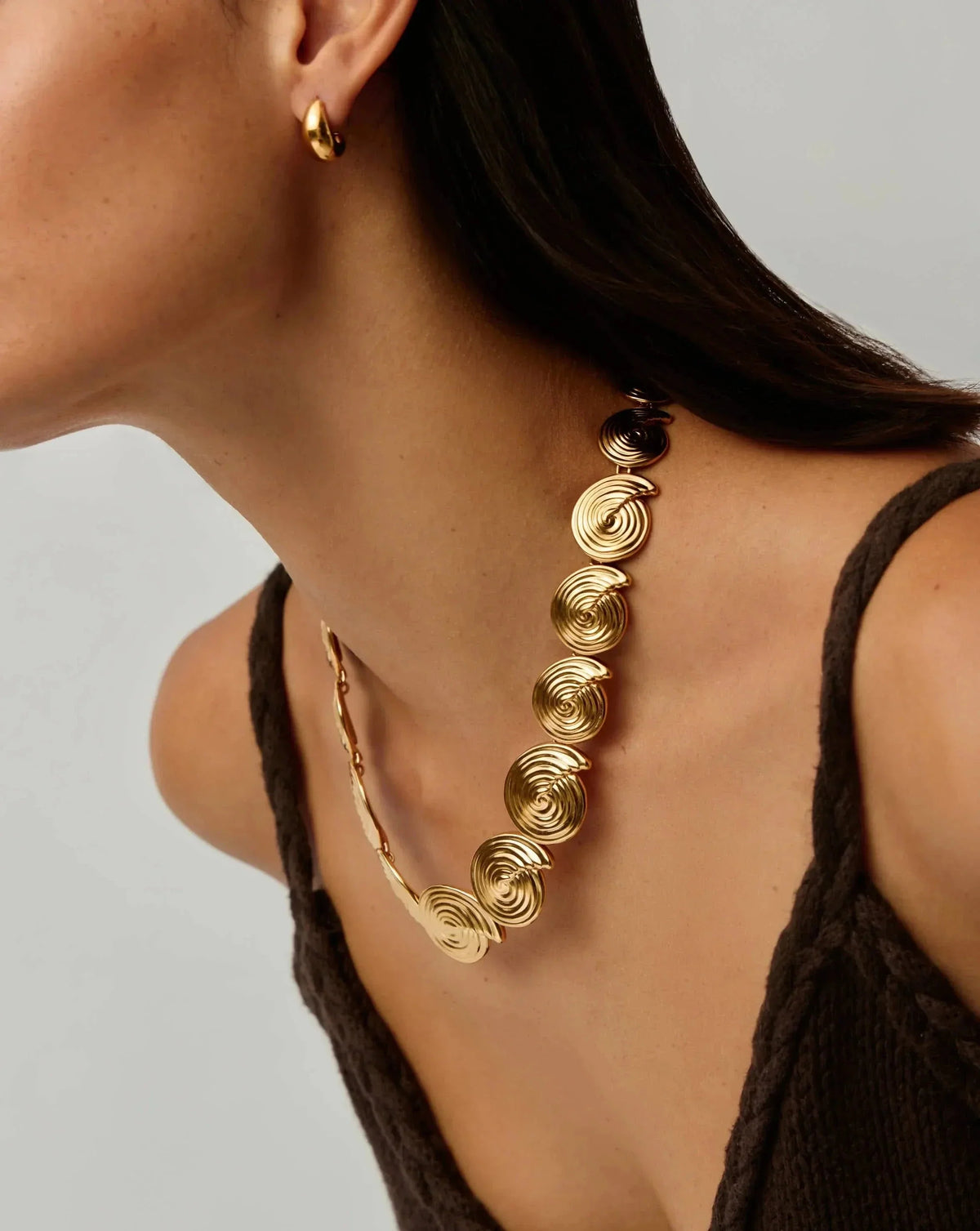 Spiral Statement Chain Necklace | 18k Gold Plated