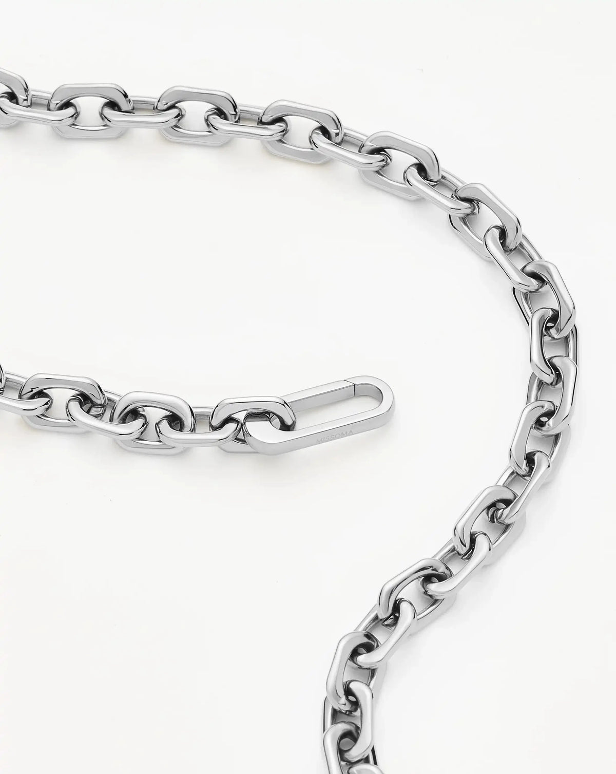 Square Paperclip Chain Necklace | Platinum Plated