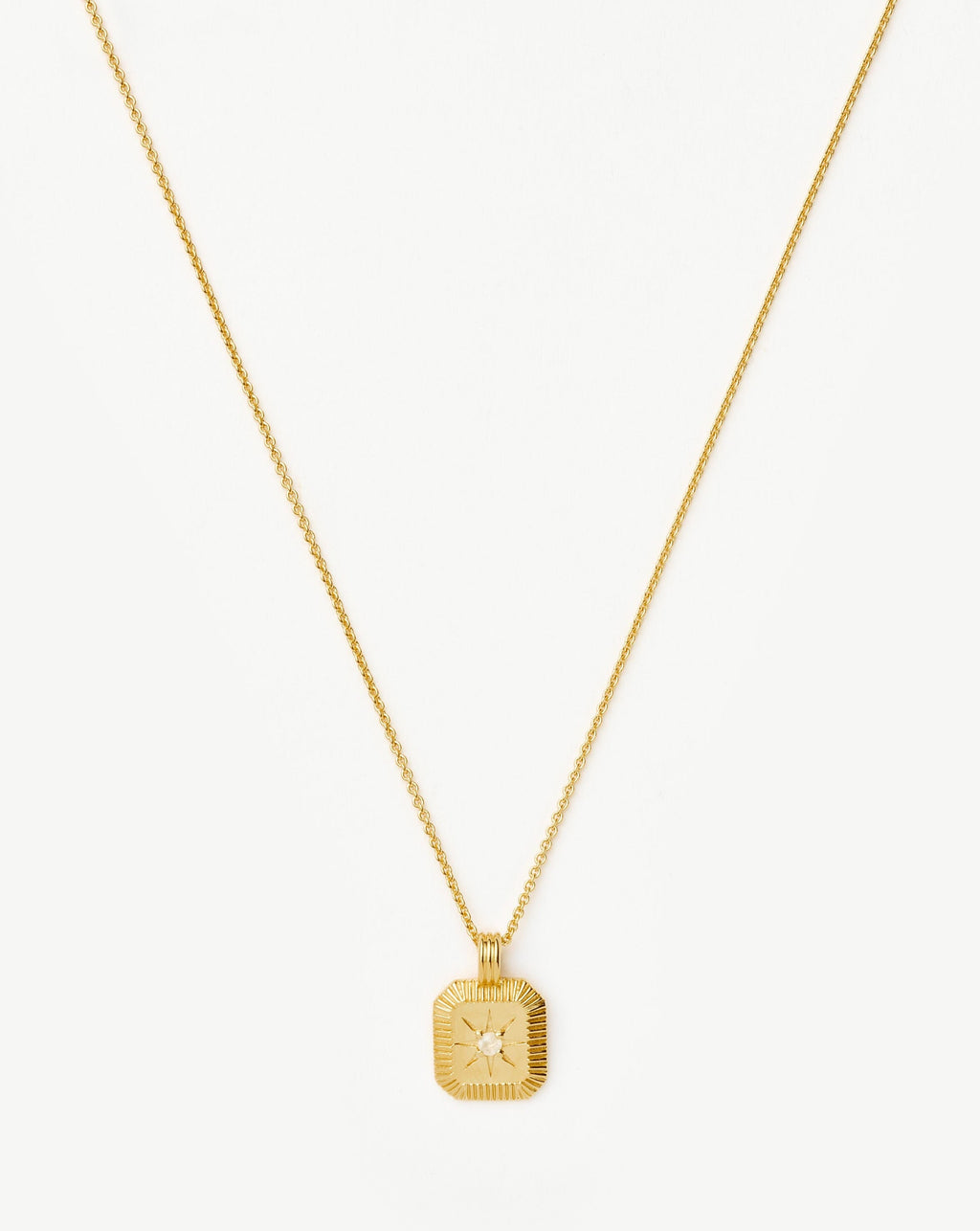June Birthstone Pendant Necklace | 18k Gold Vermeil/Rainbow Moonstone