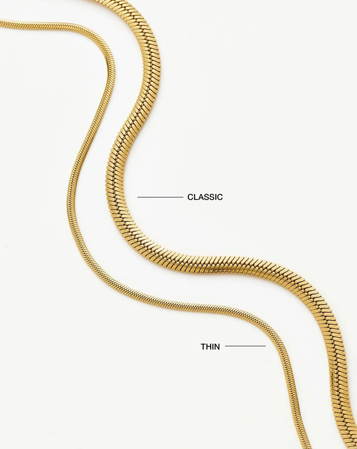Thin Snake Chain Necklace | 18k Gold Plated