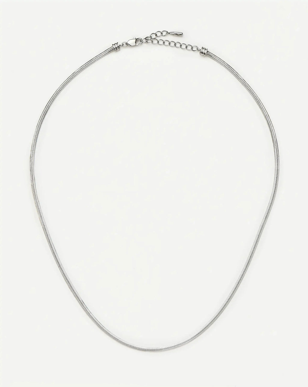 Thin Snake Chain Necklace | Silver Plated