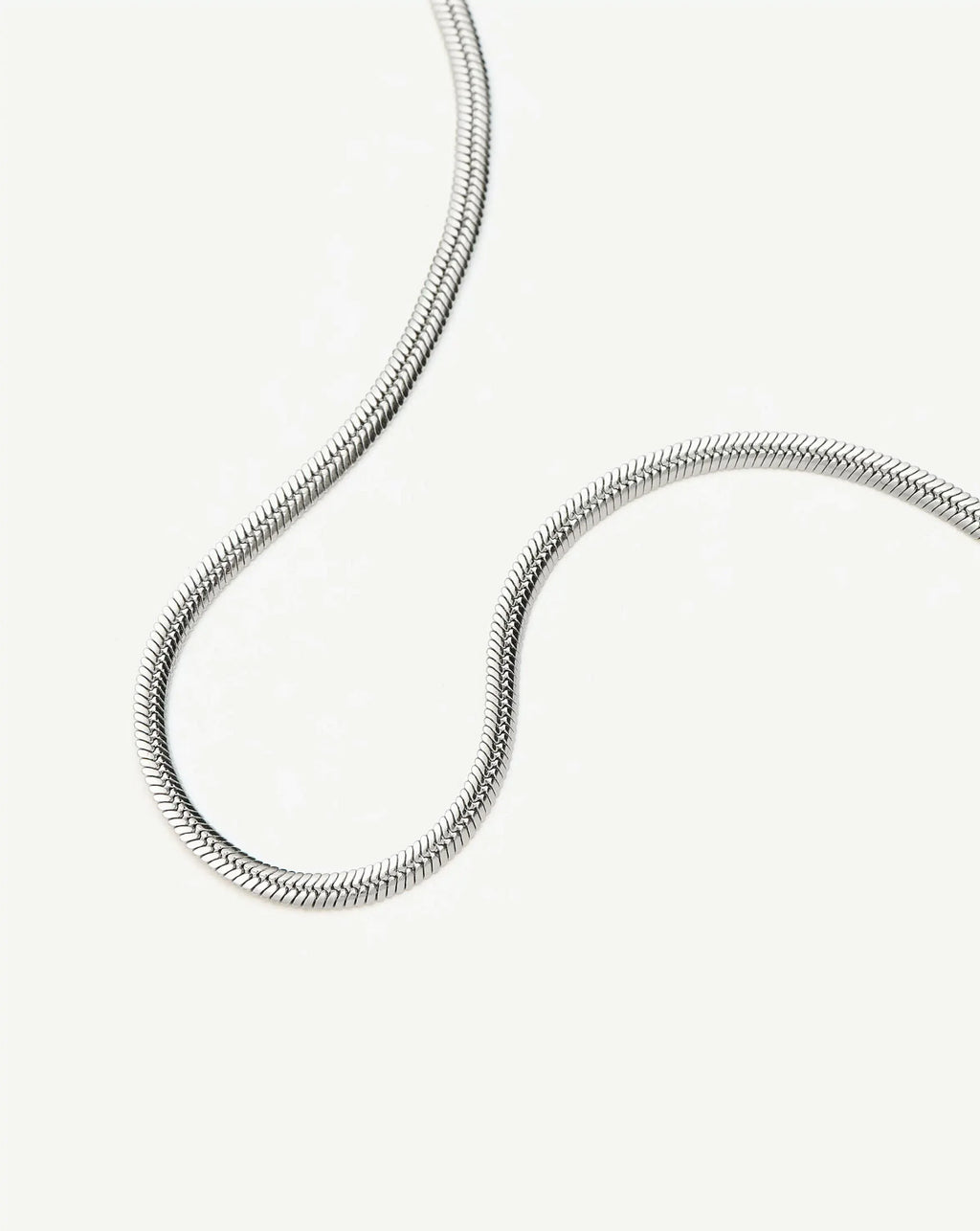 Thin Snake Chain Necklace | Silver Plated